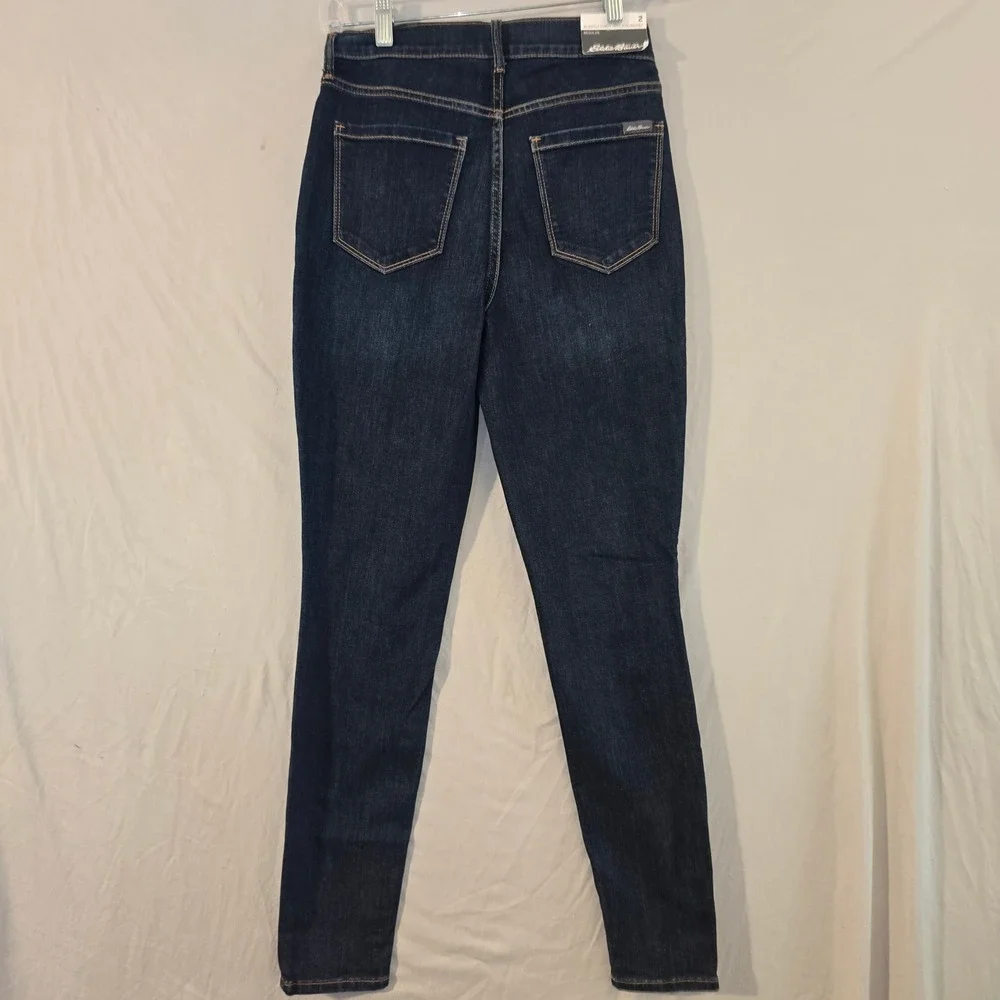 Eddie Bauer Voyager Denim Jeans 2 Womens Blue Travex High Rise Skinny Sorbtek